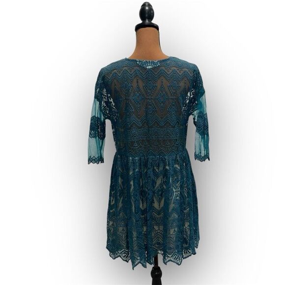 Jen's Pirate Booty x Free People Sagrada Romeo Lace Teal Mini Dress, Women’s P/S - Picture 4 of 16